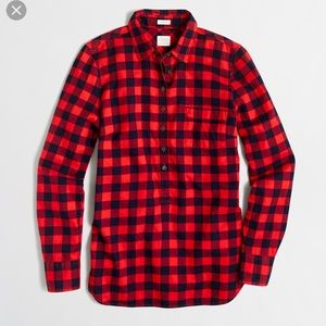 J. Crew PerfectFit Plaid Popover Flannel Shirt